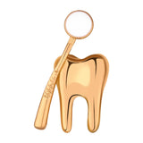 Maxbell Teeth Brooch Pin Tooth Lapel Pin Jewelry Backpack Badge for Women Girls Aureate