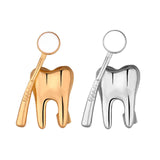 Maxbell Teeth Brooch Pin Tooth Lapel Pin Jewelry Backpack Badge for Women Girls Aureate