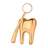 Maxbell Teeth Brooch Pin Tooth Lapel Pin Jewelry Backpack Badge for Women Girls Aureate