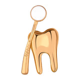 Maxbell Teeth Brooch Pin Tooth Lapel Pin Jewelry Backpack Badge for Women Girls Aureate