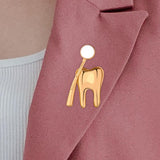 Maxbell Teeth Brooch Pin Tooth Lapel Pin Jewelry Backpack Badge for Women Girls Aureate