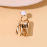 Maxbell Teeth Brooch Pin Tooth Lapel Pin Jewelry Backpack Badge for Women Girls Aureate