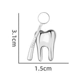 Maxbell Teeth Brooch Pin Tooth Lapel Pin Jewelry Backpack Badge for Women Girls Argent