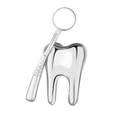 Maxbell Teeth Brooch Pin Tooth Lapel Pin Jewelry Backpack Badge for Women Girls Argent