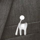 Maxbell Teeth Brooch Pin Tooth Lapel Pin Jewelry Backpack Badge for Women Girls Argent