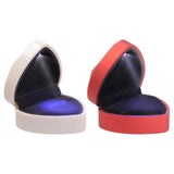 Maxbell Heart Shaped Ring Box with Light Elegant and Luxurious Earring for Wedding Red