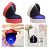 Maxbell Heart Shaped Ring Box with Light Elegant and Luxurious Earring for Wedding Red