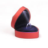 Maxbell Heart Shaped Ring Box with Light Elegant and Luxurious Earring for Wedding Red
