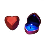 Maxbell Heart Shaped Ring Box with Light Elegant and Luxurious Earring for Wedding Red