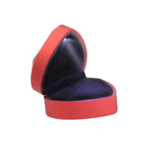Maxbell Heart Shaped Ring Box with Light Elegant and Luxurious Earring for Wedding Red