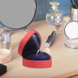 Maxbell Heart Shaped Ring Box with Light Elegant and Luxurious Earring for Wedding Red