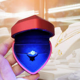 Maxbell Heart Shaped Ring Box with Light Elegant and Luxurious Earring for Wedding Red