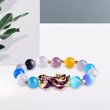 Maxbell Beaded Bracelet Pixiu Pi Yao Pendant Chinese Style Exquisite Craftsmanship