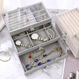 Maxbell Acrylic Jewelry Organizer with 3 Drawers Sturdy for Woman and Girls Elegant