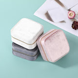 Maxbell Small Jewelry Storage Box Gift Jewelry Container for Rings Valentines Day Square White