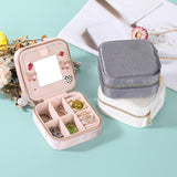 Maxbell Small Jewelry Storage Box Gift Jewelry Container for Rings Valentines Day Square White