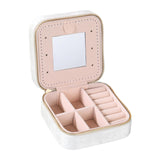 Maxbell Small Jewelry Storage Box Gift Jewelry Container for Rings Valentines Day Square White