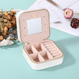 Maxbell Small Jewelry Storage Box Gift Jewelry Container for Rings Valentines Day Square White