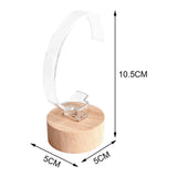 Maxbell Watch Display Stand Wooden Base Organizer Storage for Dresser Store Home Beige Short Cylinder