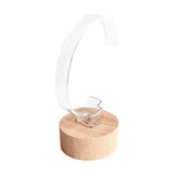Maxbell Watch Display Stand Wooden Base Organizer Storage for Dresser Store Home Beige Short Cylinder