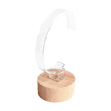 Maxbell Watch Display Stand Wooden Base Organizer Storage for Dresser Store Home Beige Short Cylinder