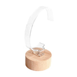 Maxbell Watch Display Stand Wooden Base Organizer Storage for Dresser Store Home Beige Short Cylinder
