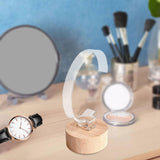 Maxbell Watch Display Stand Wooden Base Organizer Storage for Dresser Store Home Beige Short Cylinder
