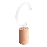 Maxbell Watch Display Stand Wooden Base Organizer Storage for Dresser Store Home Beige Tall Cylinder