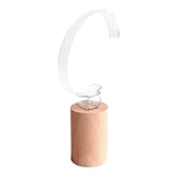 Maxbell Watch Display Stand Wooden Base Organizer Storage for Dresser Store Home Beige Tall Cylinder