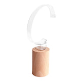 Maxbell Watch Display Stand Wooden Base Organizer Storage for Dresser Store Home Beige Tall Cylinder