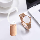 Maxbell Watch Display Stand Wooden Base Organizer Storage for Dresser Store Home Beige Tall Cylinder