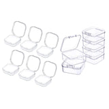 Maxbell 6x Mini Jewelry Storage Box Transparent Square with Lid for Earplugs Crafts S