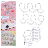 Maxbell 6x Mini Jewelry Storage Box Transparent Square with Lid for Earplugs Crafts S