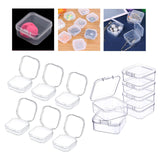 Maxbell 6x Mini Jewelry Storage Box Transparent Square with Lid for Earplugs Crafts S