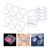 Maxbell 6x Mini Jewelry Storage Box Transparent Square with Lid for Earplugs Crafts S