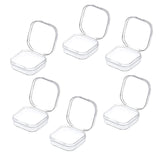 Maxbell 6x Mini Jewelry Storage Box Transparent Square with Lid for Earplugs Crafts S