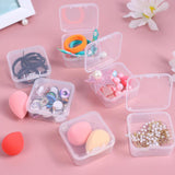 Maxbell 6x Mini Jewelry Storage Box Transparent Square with Lid for Earplugs Crafts S