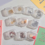 Maxbell 6x Mini Jewelry Storage Box Transparent Square with Lid for Earplugs Crafts S