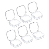 Maxbell 6x Mini Jewelry Storage Box Transparent Square with Lid for Earplugs Crafts S