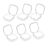 Maxbell 6x Mini Jewelry Storage Box Transparent Square with Lid for Earplugs Crafts S