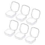 Maxbell 6x Mini Jewelry Storage Box Transparent Square with Lid for Earplugs Crafts S