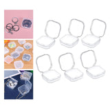 Maxbell 6x Mini Jewelry Storage Box Transparent Square with Lid for Earplugs Crafts S