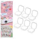 Maxbell 6x Mini Jewelry Storage Box Transparent Square with Lid for Earplugs Crafts S