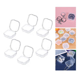 Maxbell 6x Mini Jewelry Storage Box Transparent Square with Lid for Earplugs Crafts S