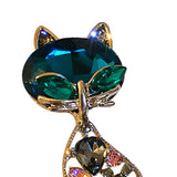Maxbell Green Cat Brooch Pin Luxury Animal Gift for Backpacks Clothing Jacket