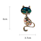 Maxbell Green Cat Brooch Pin Luxury Animal Gift for Backpacks Clothing Jacket
