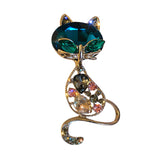 Maxbell Green Cat Brooch Pin Luxury Animal Gift for Backpacks Clothing Jacket
