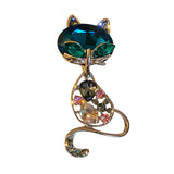 Maxbell Green Cat Brooch Pin Luxury Animal Gift for Backpacks Clothing Jacket