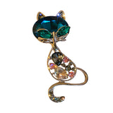 Maxbell Green Cat Brooch Pin Luxury Animal Gift for Backpacks Clothing Jacket