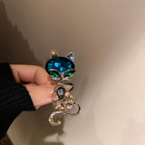 Maxbell Green Cat Brooch Pin Luxury Animal Gift for Backpacks Clothing Jacket